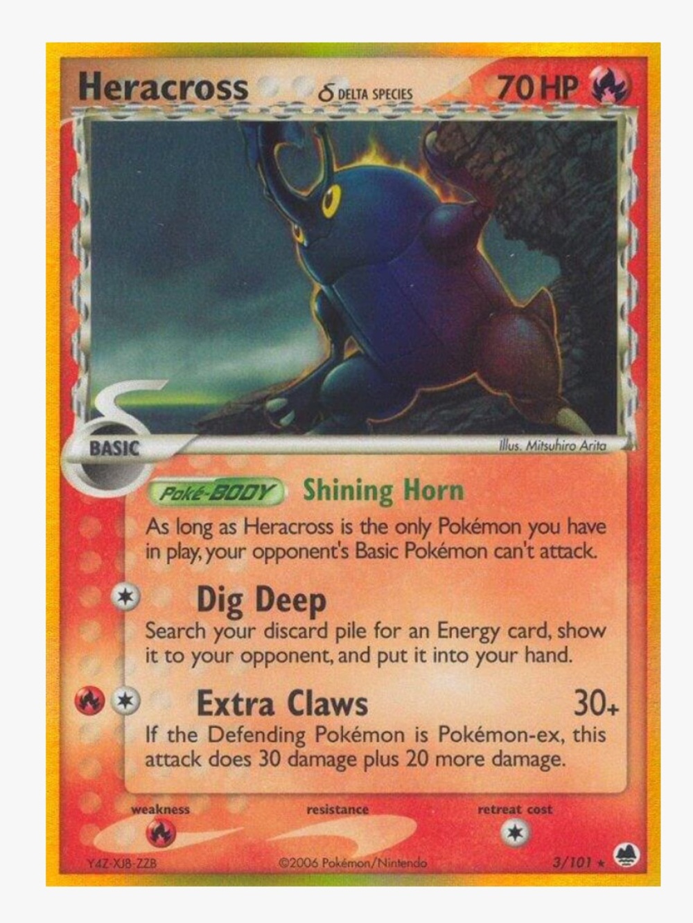 Heracross (Delta Species) EX Dragon Frontiers Pokemon Trading Card